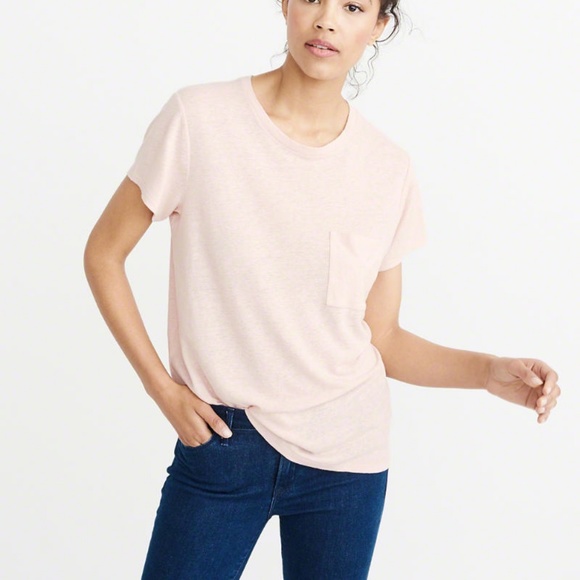 LINEN-BLEND BOYFRIEND TEE XS Blush - Picture 2 of 3